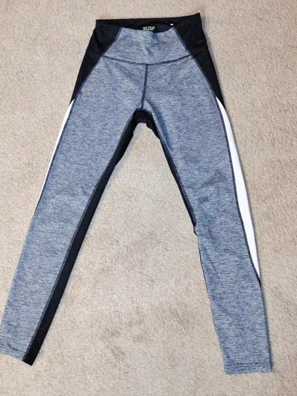 tek gear Gray Leggings with Black & White Panels